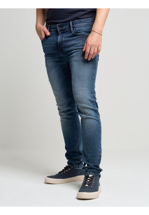 Big-Star - Spodnie jeans męskie skinny Jeffray 670. Stan: obniżony. Kolor: niebieski