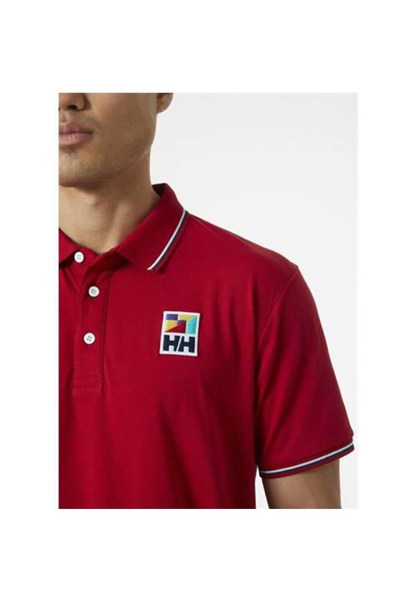 Koszulka sportowa męska Helly Hansen Jerey. Typ kołnierza: polo. Kolor: czerwony. Materiał: bawełna. Styl: sportowy
