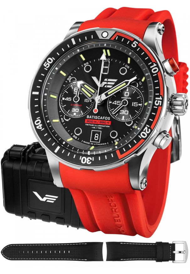 Zegarek Vostok Europe Zegarek męski Vostok Europe 6S21-511A771S czerwony. Kolor: czerwony