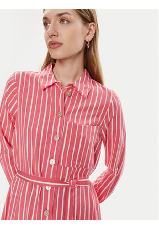Vero Moda Sukienka koszulowa Ilisa 10306597 Różowy Regular Fit. Kolor: różowy. Materiał: wiskoza, bawełna. Typ sukienki: koszulowe