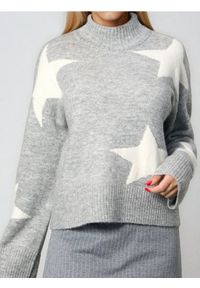 Sinsay - Sweter ze wzorem w gwiazdy - szary. Kolor: szary