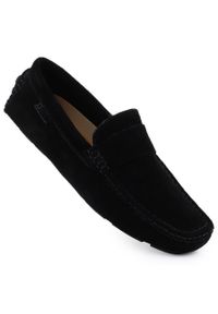 Big-Star - Skórzane mokasyny męskie półbuty czarne Big Star RR174049. Kolor: czarny. Materiał: zamsz, nubuk. Sezon: lato #1