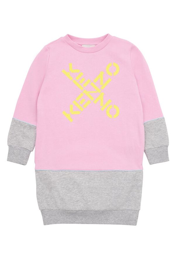 Kenzo kids - Kenzo Kids Sukienka codzienna K12277 Różowy Regular Fit. Okazja: na co dzień. Kolor: różowy. Materiał: bawełna. Typ sukienki: proste. Styl: casual