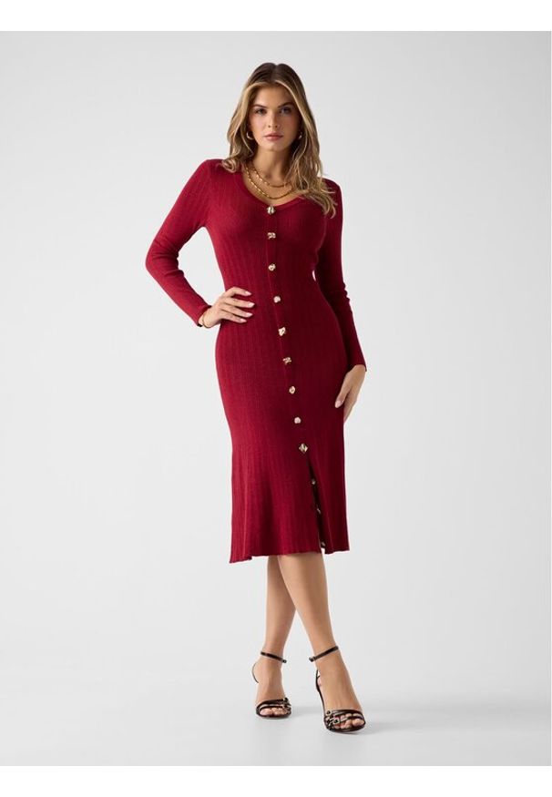 Guess Sukienka codzienna 180177 Czerwony Classic Fit. Okazja: na co dzień. Kolor: czerwony. Typ sukienki: proste. Styl: casual