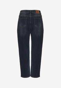 Renee - Granatowe Jeansy Mom Fit High Waist z Wiskozą Erralia. Okazja: na spacer, na co dzień. Stan: podwyższony. Kolor: niebieski. Styl: casual #4