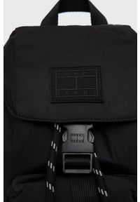 Tommy Jeans plecak damski kolor czarny mały gładki. Kolor: czarny. Materiał: materiał, włókno. Wzór: gładki