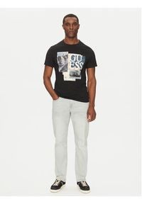 Guess T-Shirt M5GI04 I3Z14 Czarny Slim Fit. Kolor: czarny. Materiał: bawełna