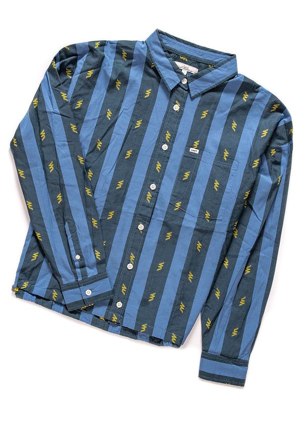 Lee - KOSZULA DAMSKA LEE DRAWSTRING SHIRT FROST BLUE L45APWMJ 112110197. Materiał: materiał