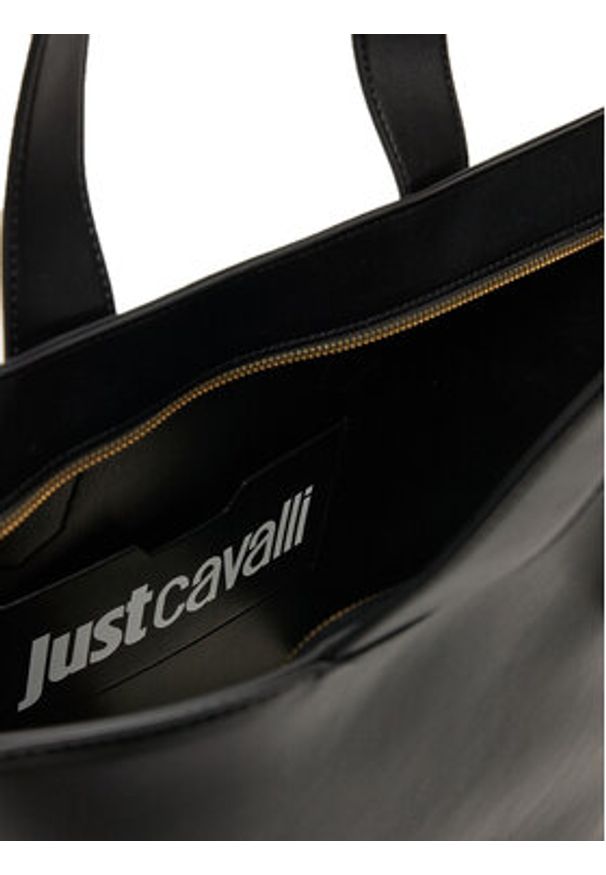 Just Cavalli Torebka Iconic Snakes 78RA4BA5 ZSA89 Czarny. Kolor: czarny. Materiał: skórzane