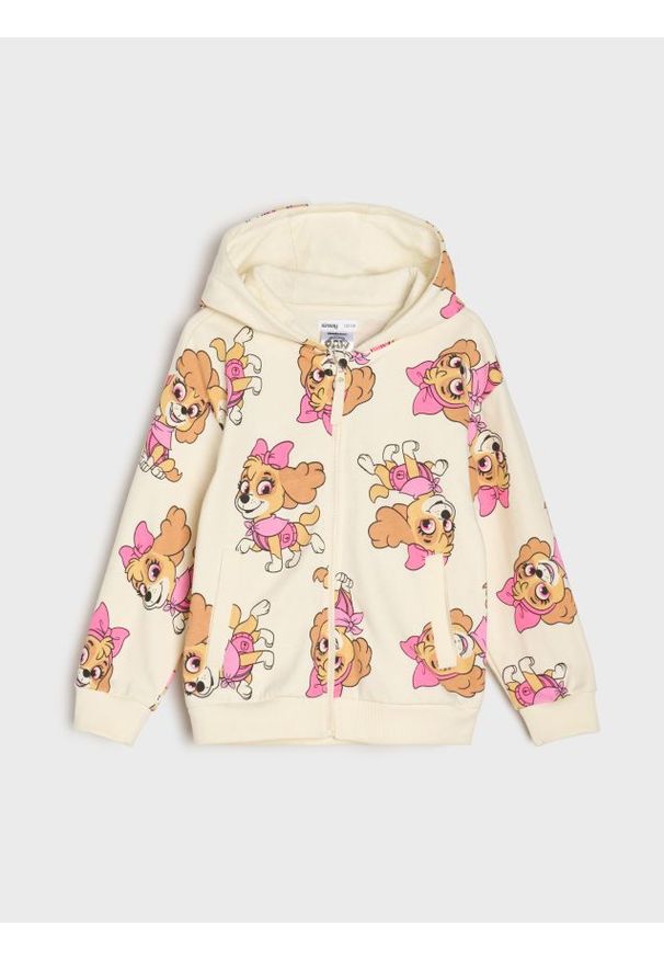 Sinsay - Rozpinana bluza z kapturem PAW Patrol - kremowy. Typ kołnierza: kaptur. Kolor: kremowy