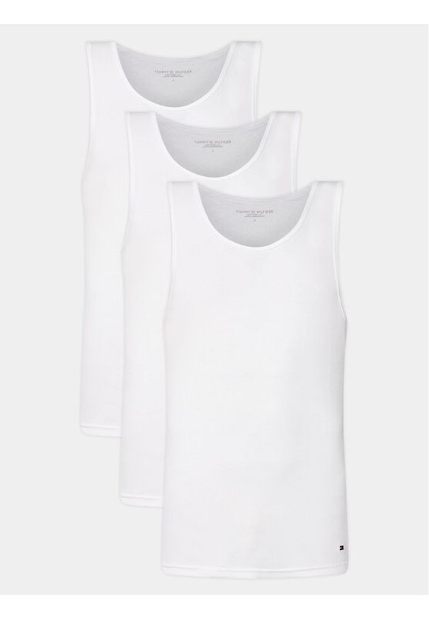 TOMMY HILFIGER - Tommy Hilfiger Komplet 3 tank topów UM0UM03179 Biały Slim Fit. Kolor: biały. Materiał: syntetyk, bawełna
