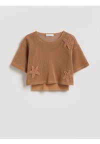 Reserved - Dwuwarstwowa koszulka - brązowy. Kolor: brązowy. Materiał: bawełna, dzianina #1