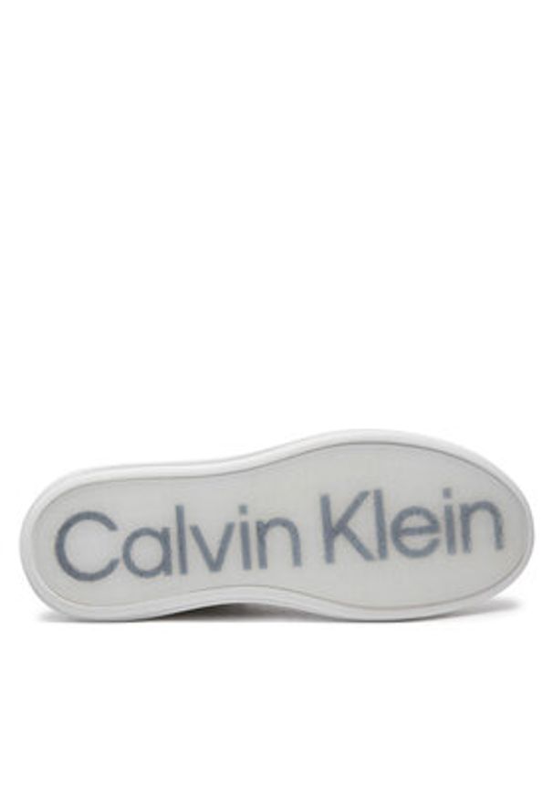 Calvin Klein Sneakersy High Top Lace Up Hf HM0HM01552 Biały. Kolor: biały. Materiał: skóra