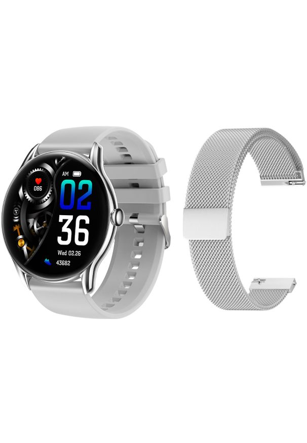 Smartwatch GepardWatches Smartwatch GlacierX Sphere Silver + Bransoleta mesh GX-SS36 BM. Rodzaj zegarka: smartwatch. Materiał: mesh