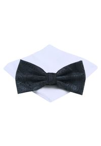 Mucha Męska z Poszetką - Chattier - Antracytowa, Wzór Orientalny. Kolor: szary. Styl: sportowy, elegancki
