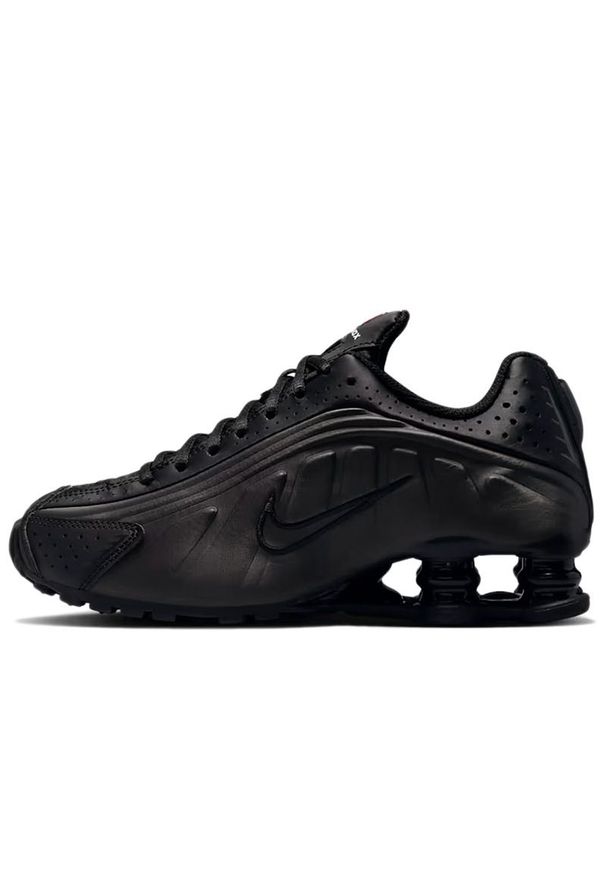 Buty młodzieżowe Nike Shox R4 CW2626-003 - czarne. Kolor: czarny. Materiał: guma, syntetyk, materiał. Szerokość cholewki: normalna. Sezon: lato