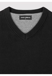 Pako Lorente - PAKO LORENTE - Czarny bawełniany sweter v-neck. Okazja: na co dzień. Kolor: fioletowy, niebieski, czarny. Materiał: bawełna. Sezon: jesień. Styl: casual #3