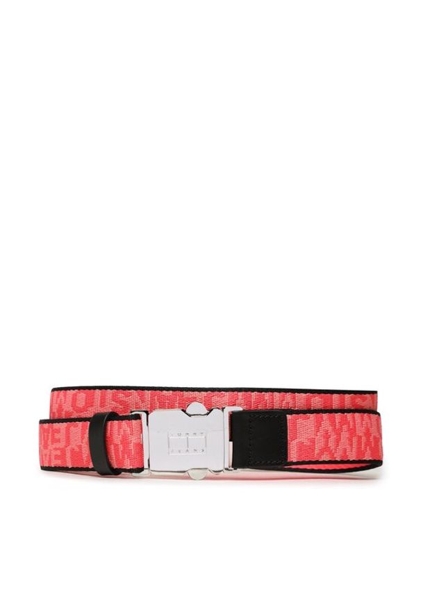Tommy Jeans Pasek Damski Tjw Fashion Webbing 3.0 AW0AW14613 Różowy. Kolor: różowy. Materiał: materiał