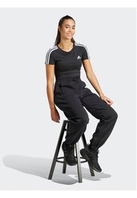 Adidas - adidas T-Shirt Essentials 3-Stripes IR6111 Czarny Slim Fit. Kolor: czarny. Materiał: bawełna #6