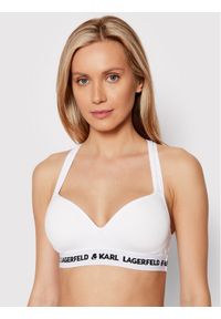 Karl Lagerfeld - KARL LAGERFELD Biustonosz bezfiszbinowy Logo 211W2109 Biały. Kolor: biały. Materiał: lyocell