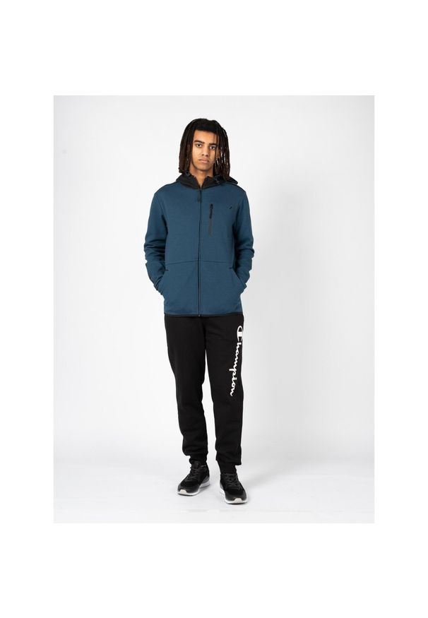 Champion - Bluza trekking męska Full Zip. Kolor: czarny. Materiał: bawełna, poliester. Sport: turystyka piesza