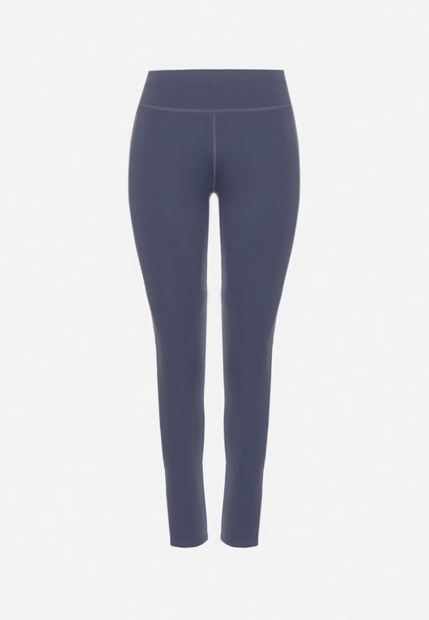 Born2be - Niebieskie Legginsy z Ozdobnymi Lampasami Janiaima. Okazja: na co dzień. Kolor: niebieski. Styl: sportowy, casual