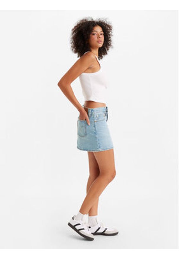Levi's® Spódnica jeansowa Icon A46940003 Błękitny Loose Fit. Kolor: niebieski. Materiał: bawełna, jeans