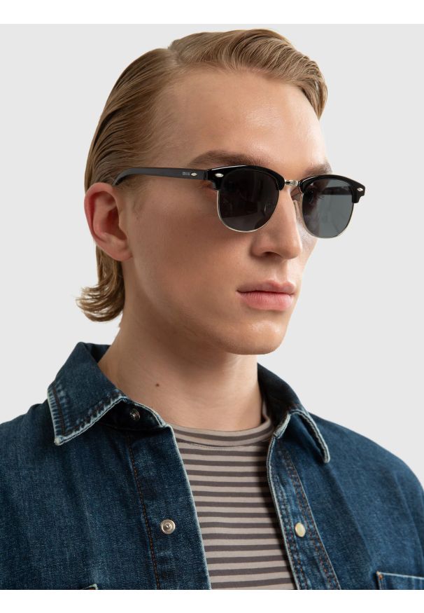 Big-Star - Okulary przeciwsłoneczne czarne Kolen 906. Kolor: czarny