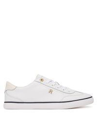 TOMMY HILFIGER - Tommy Hilfiger Sneakersy Th Chic Low Profile Vulc FW0FW09104 Biały. Kolor: biały. Materiał: skóra #1