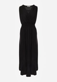 Renee - Czarna Sukienka Thesarpia. Kolor: czarny. Materiał: tkanina, wiskoza. Długość rękawa: na ramiączkach. Wzór: gładki, jednolity. Typ sukienki: kopertowe. Styl: klasyczny. Długość: maxi #4