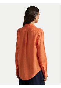 Polo Ralph Lauren Koszula 211970730500 Pomarańczowy Regular Fit. Typ kołnierza: polo. Kolor: pomarańczowy. Materiał: len #4