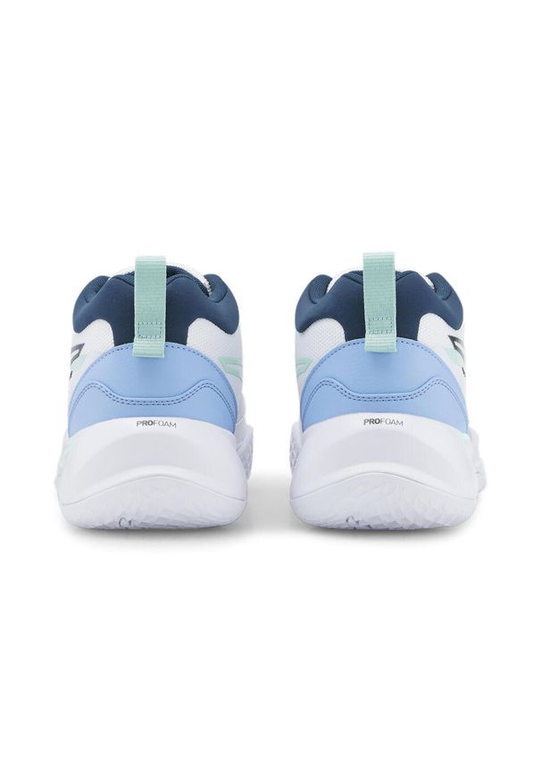 Buty koszykarskie męskie Puma Playmaker Pro. Kolor: biały, wielokolorowy, zielony. Materiał: syntetyk, materiał. Sport: koszykówka
