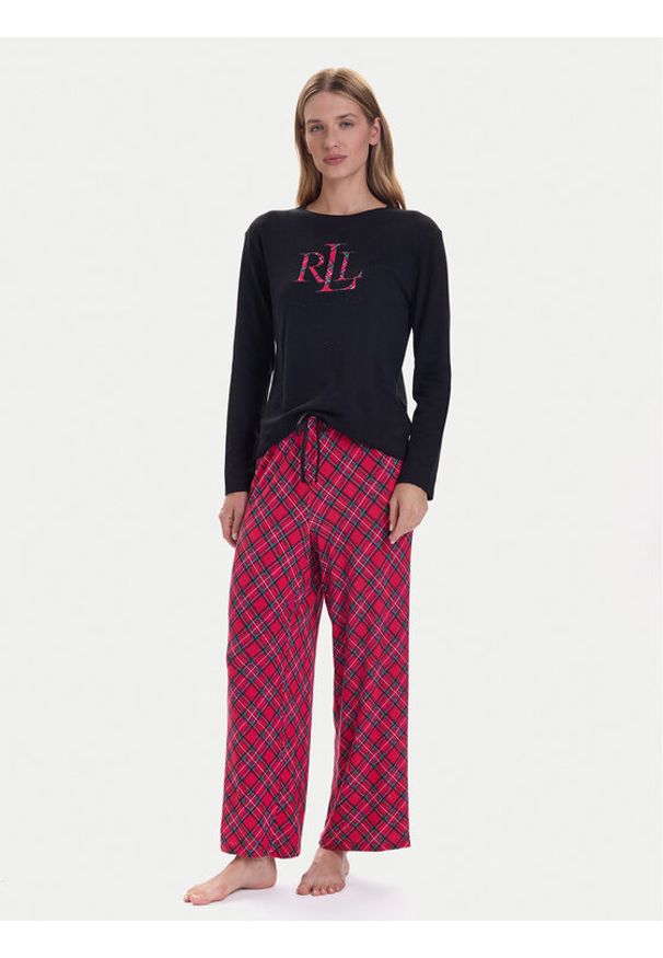Lauren Ralph Lauren - LAUREN RALPH LAUREN Piżama ILN72466F Czarny Regular Fit. Kolor: czarny. Materiał: bawełna