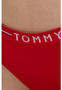 TOMMY HILFIGER - Tommy Hilfiger stringi kolor czerwony. Kolor: czerwony