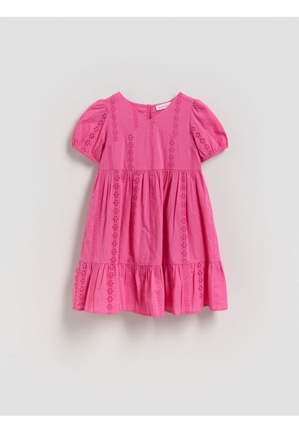 Reserved - Bawełniana sukienka - intensywny róż. Kolor: różowy. Materiał: bawełna