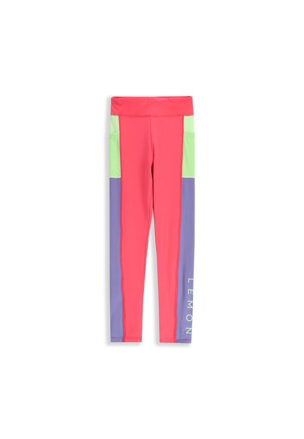Legginsy do gimanstyki dla dzieci Lemon Explore WL5 z kieszenią. Kolor: różowy. Materiał: poliester, elastan. Styl: sportowy