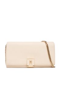 TOMMY HILFIGER - Tommy Hilfiger Torebka Th Her Flap W/Chain AW0AW17403 Beżowy. Kolor: beżowy. Materiał: skórzane #1