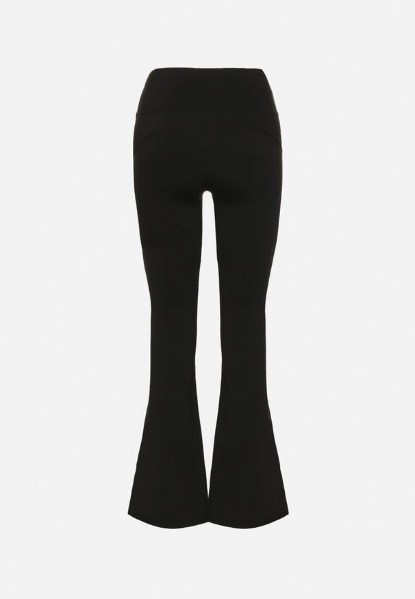 Born2be - Czarne Legginsy o Kroju Dzwonów z Wysokim Stanem Koritea. Okazja: na co dzień. Stan: podwyższony. Kolor: czarny. Styl: klasyczny, casual