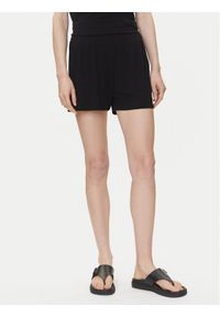 Emporio Armani Szorty sportowe EW000781 AF12192 UC001 Czarny Regular Fit. Kolor: czarny. Materiał: wiskoza