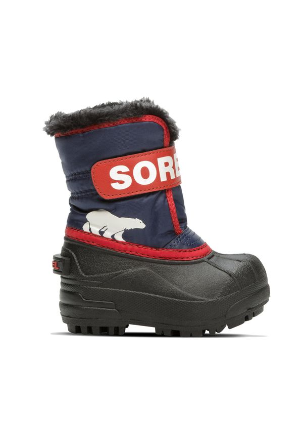 sorel - Śniegowce dziecięce Sorel Snow Commander. Kolor: czarny. Sezon: zima. Sport: turystyka piesza