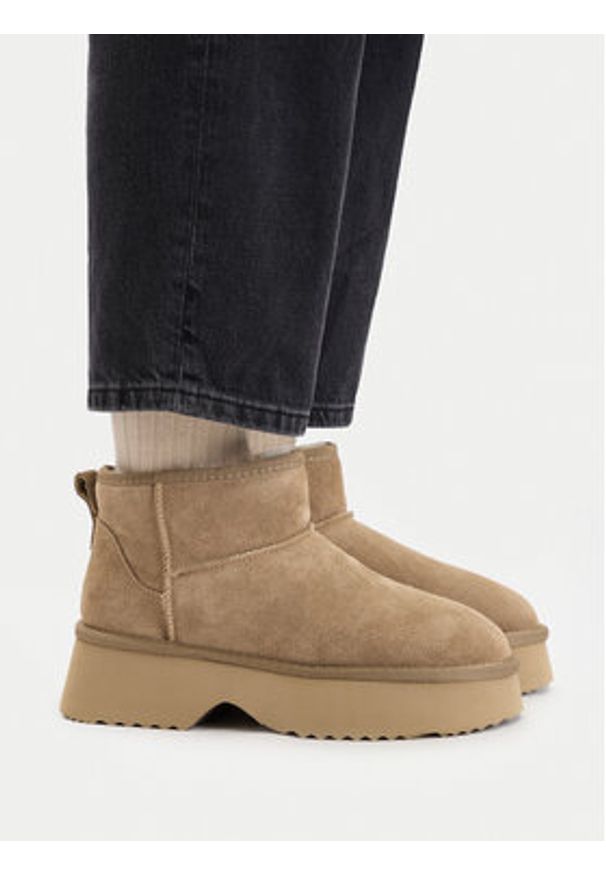 Badura Śniegowce EO-ANIKA-TS6302-01 Szary. Kolor: szary. Materiał: skóra, zamsz