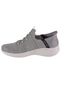 skechers - Męskie ULTRA FLEX 3.0 RIGHT AWAY Slip-on Szary. Zapięcie: bez zapięcia. Kolor: szary. Materiał: poliester, materiał. Szerokość cholewki: normalna