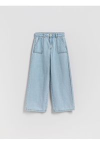 Reserved - Jeansy super wide leg - niebieski. Kolor: niebieski #1