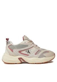 Calvin Klein Jeans Sneakersy Retro Tennis Su-Mesh Wn YW0YW00891 Beżowy. Kolor: beżowy. Materiał: skóra