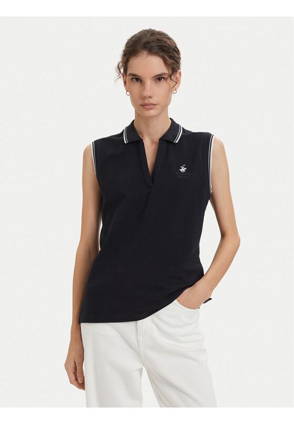 Beverly Hills Polo Club Polo P-SS26W-P0022 Granatowy Regular Fit. Typ kołnierza: polo. Kolor: niebieski. Materiał: bawełna