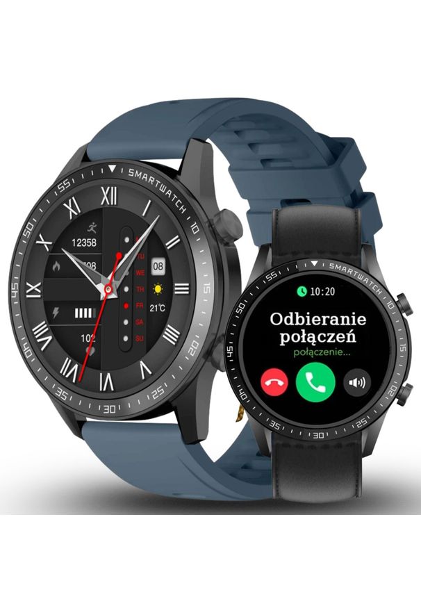 Gravity - Zegarek męski SMARTWATCH GRAVITY GT10-5 BK/BU/BK leather PROF. Rodzaj zegarka: smartwatch