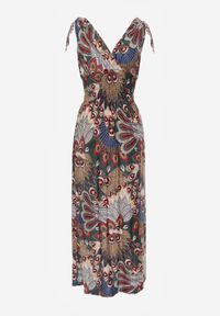 Born2be - Ciemnozielona Sukienka Zarena. Kolor: zielony. Długość rękawa: bez rękawów. Typ sukienki: kopertowe. Styl: boho #5