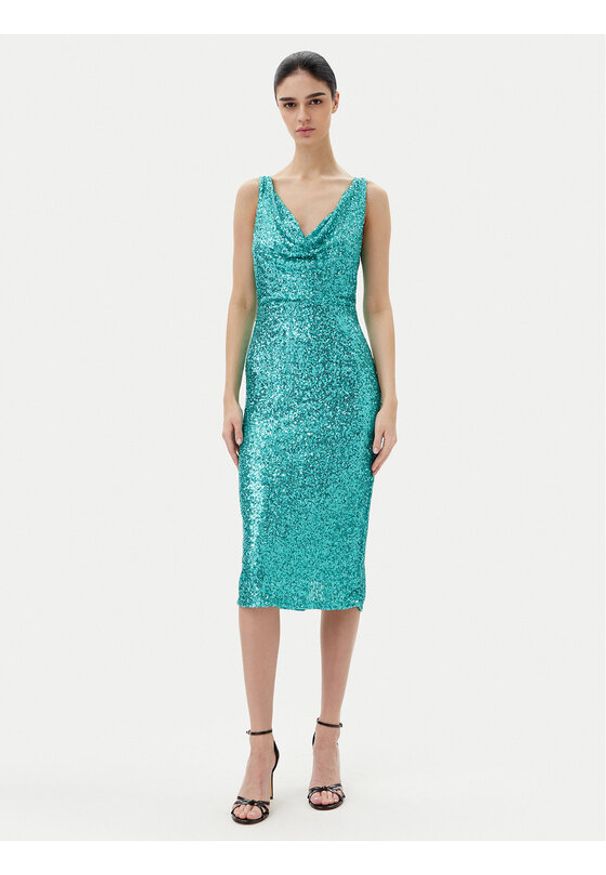 Rinascimento Sukienka koktajlowa CFC0123778003 Zielony Regular Fit. Kolor: zielony. Materiał: syntetyk. Styl: wizytowy