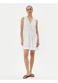 Seafolly Sukienka letnia Beach Basics 52931-DR Biały Regular Fit. Kolor: biały. Materiał: wiskoza. Sezon: lato #5