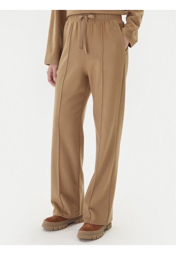 Weekend Max Mara Spodnie dzianinowe Sponda 2525786022 Beżowy Straight Fit. Kolor: beżowy. Materiał: syntetyk